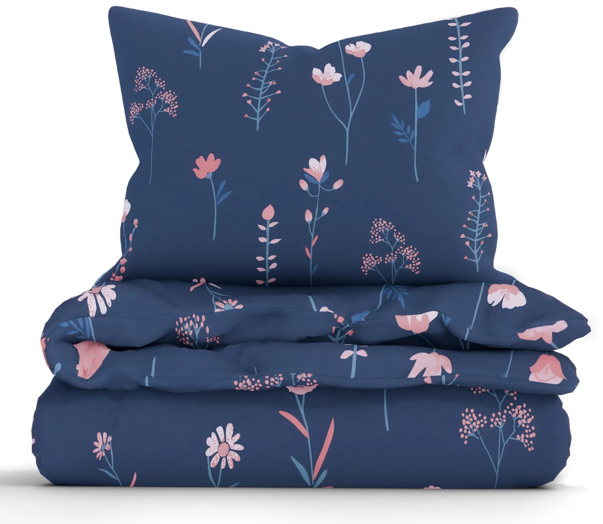 Predĺžené bavlnené obliečky Renforcé - Vlčie maky tmavo modré