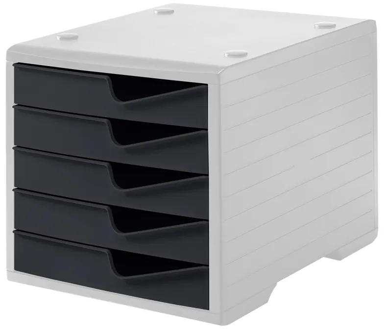 Triediaci box, 5 zásuviek, sivá/antracit