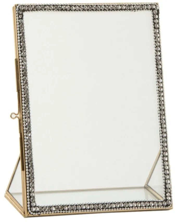 Zlatý kovový fotorámik s kamienkami Jewel L - 15*20 cm