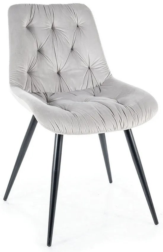 Jedálenská stolička Praga Velvet, svetlo sivá