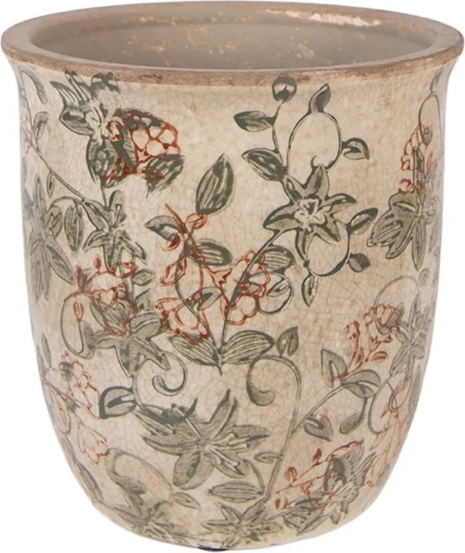 Béžový keramický obal na kvetináč s kvetmi Margaus M - Ø 15*15 cm