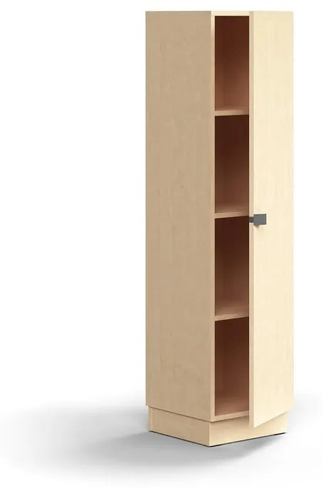 Skriňa QBUS, 3 police, so soklom, s madlom, 1636x400x420 mm, breza