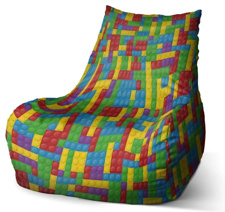 Sedací vak Bean farebná stavebnica - detský, farebná