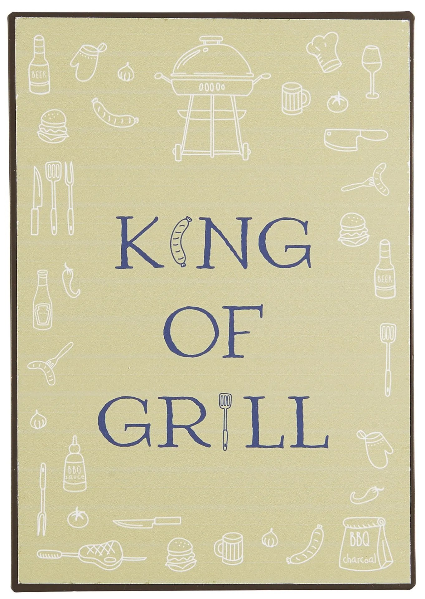 Ib Laursen Plechová ceduľka King of Grill