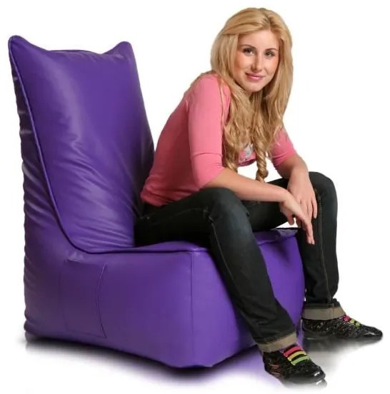 INTERMEDIC SK - Sedací vak Kreslo ELEGANT z ekokože | ergonomické kreslo 105×85×40 cm, 350 l Farba: E07 - Fialová (ekokoža)