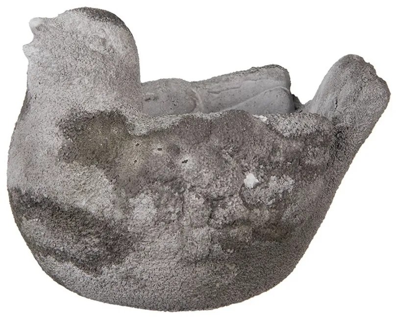 Dekorácia cementový antik kvetináč vtáčik - 18*12*13 cm
