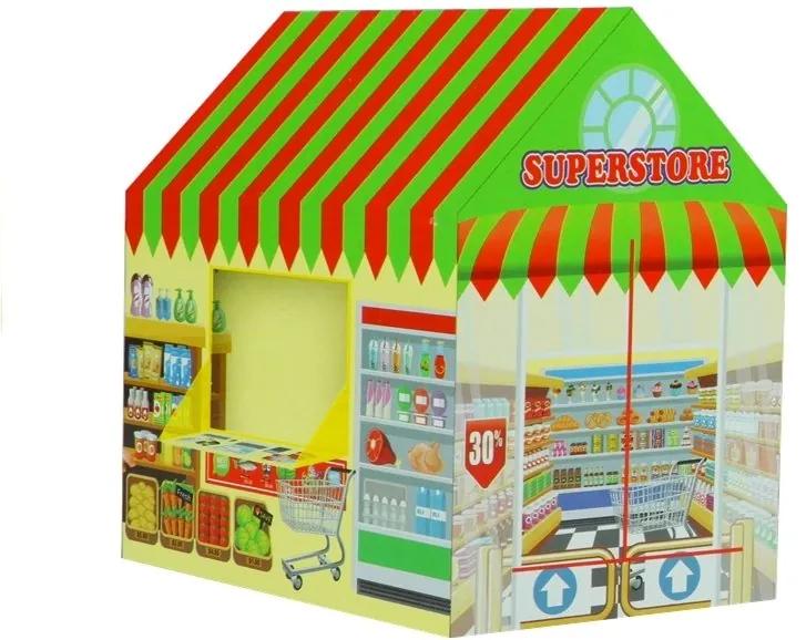 LEAN TOYS Rozkladací dom potraviny farebný