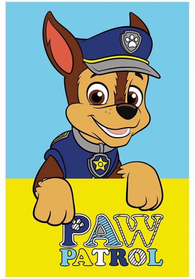 Detský uterák Tlapková patrola - Paw Patrol - motív policajt Chase - 100% bavlna - 30 x 50 cm