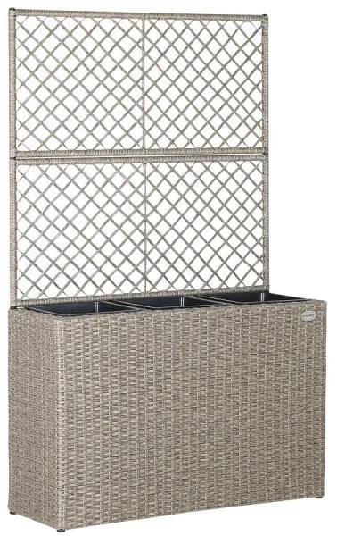 Ratanový kvetináč s oporou 3 v 1 béžová