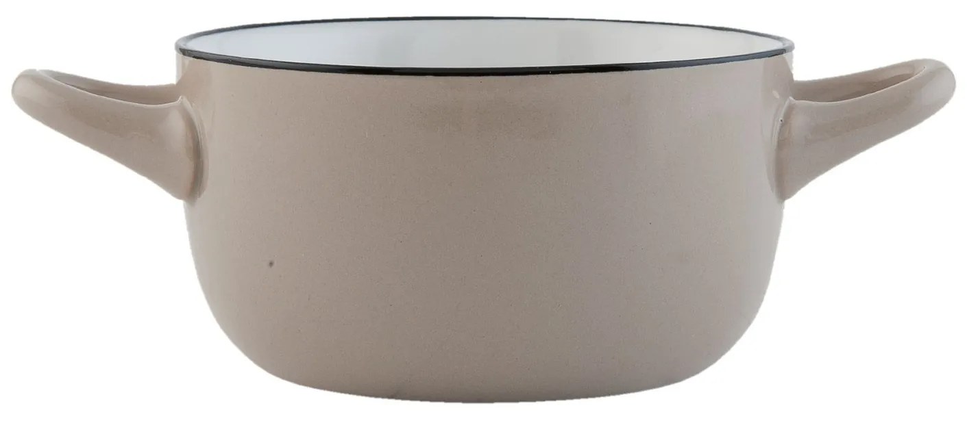 Miska s uškami Enamel Look grey - 16 * 11 * 6 cm / 0,3 L