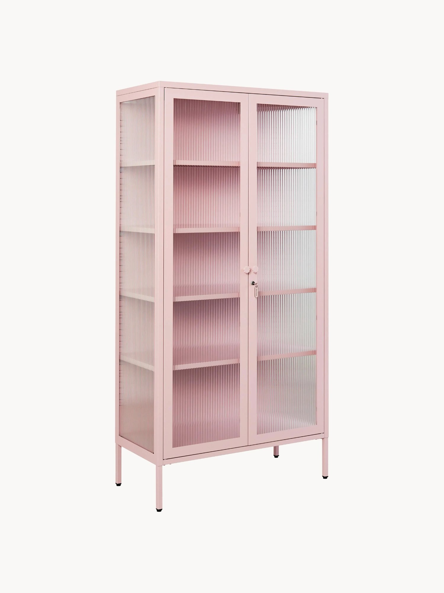 Kovová vitrína's drážkovaným sklom The Collector