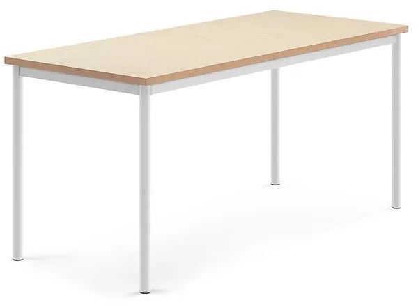 Stôl SONITUS, 1600x700x720 mm, linoleum - béžová, biela
