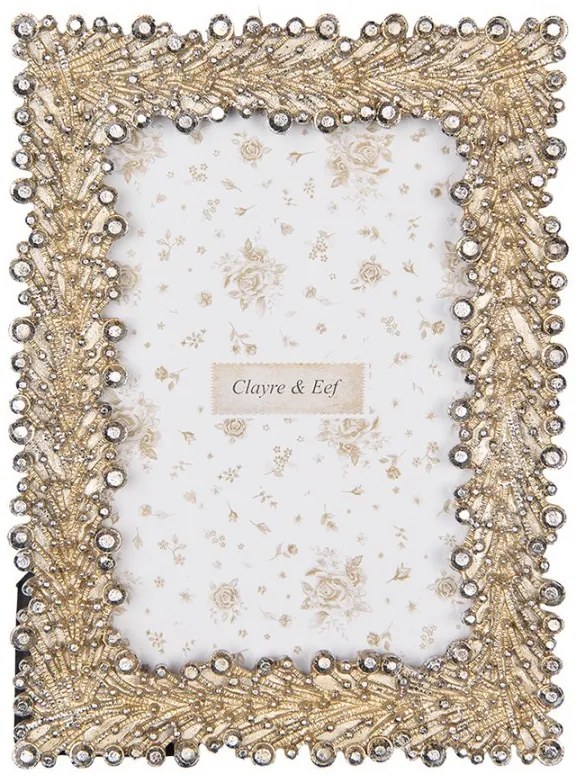 Strieborno-zlatý antik fotorámik so zdobením - 13*2*18 cm / 10*15 cm