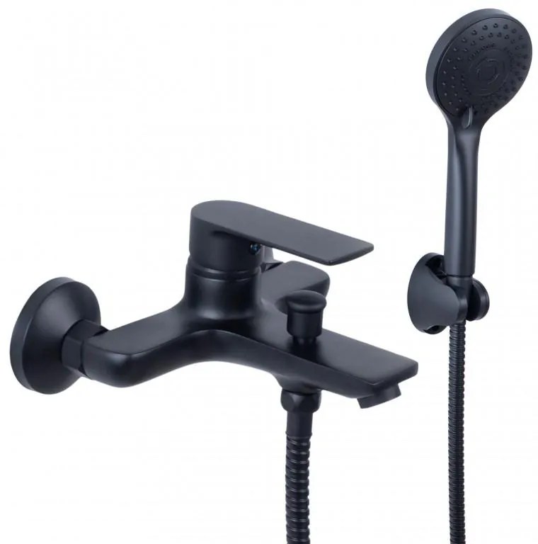 Erga Elena, vaňová batéria s ručnou sprchovou súpravou, čierna matná, ERG-YKA-BW.ELENA-BLK