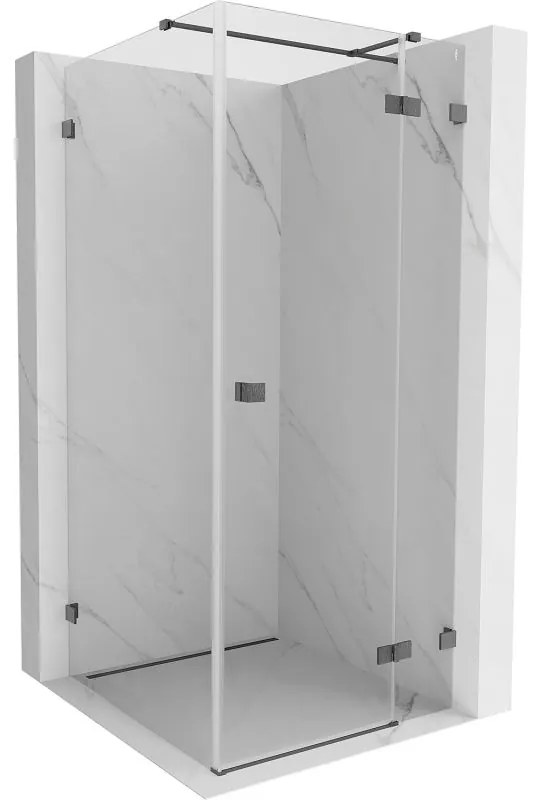 Mexen Lunar T, výklopný sprchový kút pravý 110 x 110 cm, 8mm číre sklo, profil grafit brúsený, 834T-110-110-66-00-P