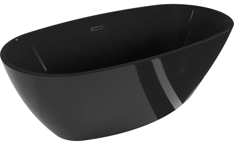 Mexen Eris, voľne stojaca vaňa 170 x 80 cm, čierna, čierny prepad, 53441708070-70
