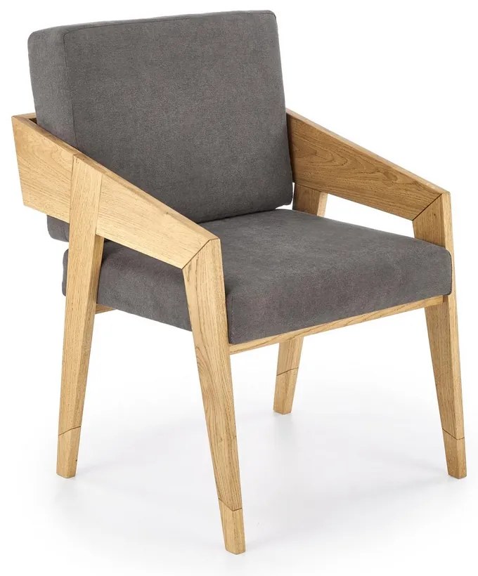 Kreslo Frieda, sivá / dub