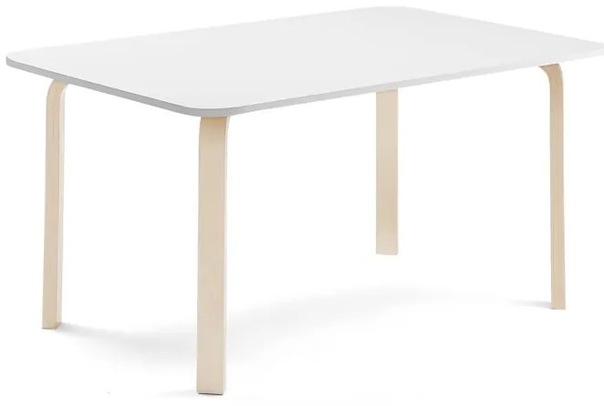 Stôl ELTON, 1400x800x640 mm, laminát - biela, breza