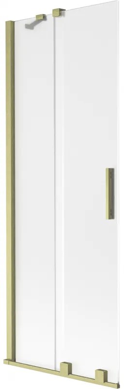 Mexen Velar, 2-krídlová posuvná vaňová zástena 75 x 150 cm, 8mm sklo námraza, zlatá matná, 896-075-000-31-55