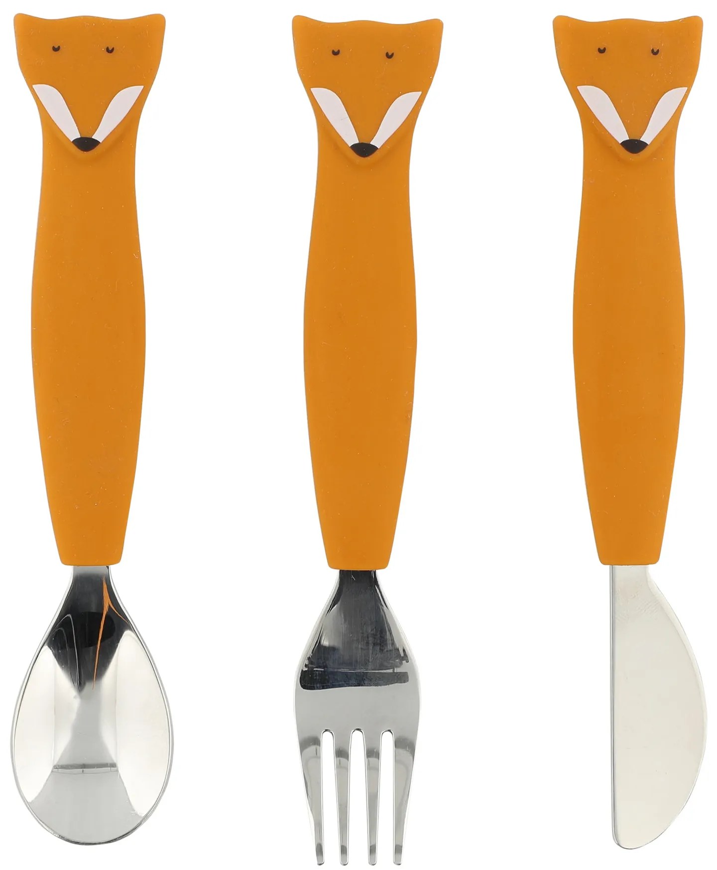 Detský silikónový príbor súprava 3 ks Mr. Fox