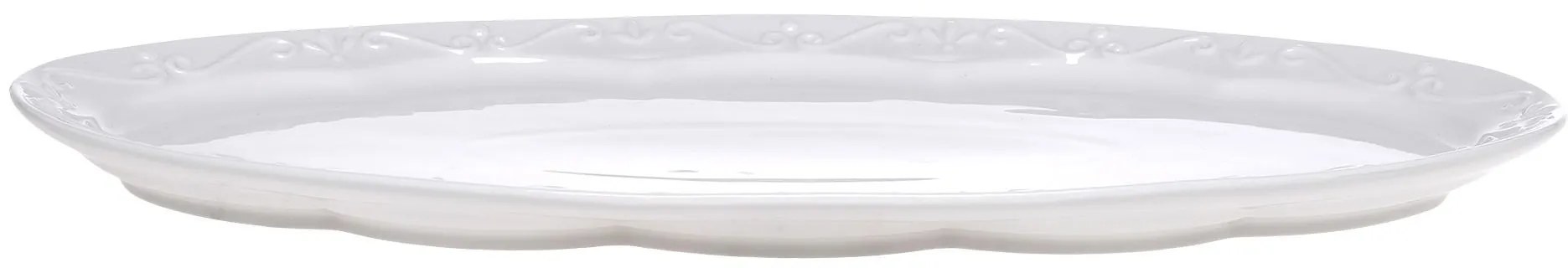 Porcelánový servírovací oválny podnos s čipkou Provence lace - 20*40 cm