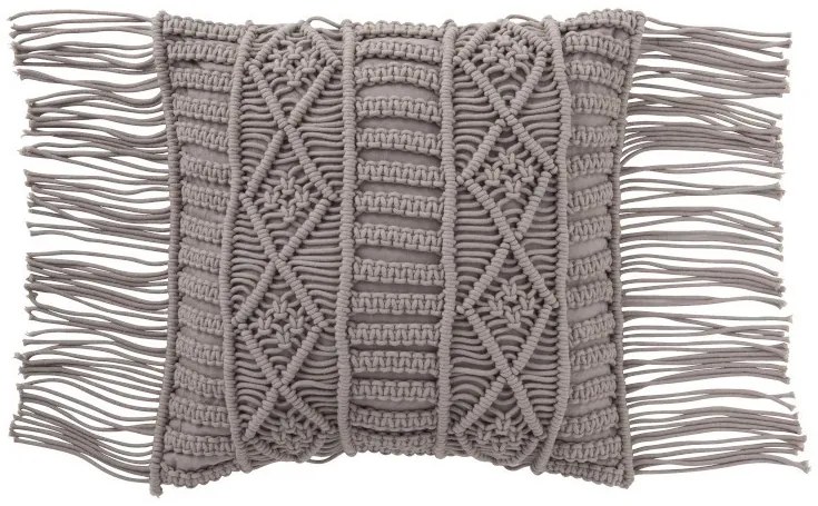Vankúš macramé Taupe so strapcami - 45 * 45 cm
