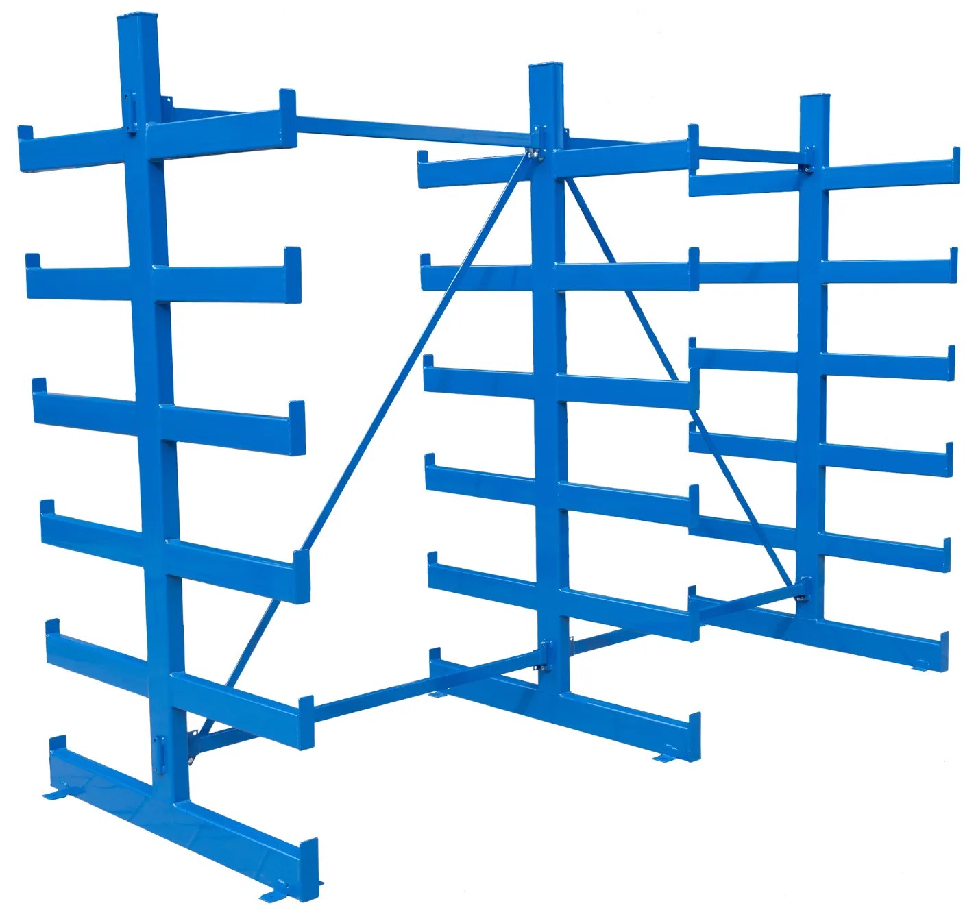 Konzolový regál, obojstranný, 2003 x 2708 x 1144 mm, 6 poschodí