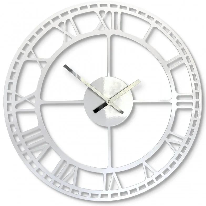 Nástenné hodiny Vintage Retro, kovové, FLEXz21 biele, 50cm