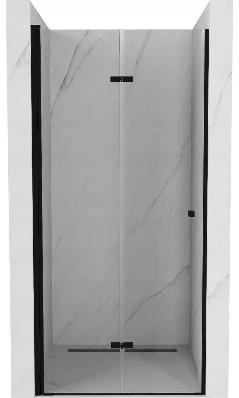 Mexen Lima, skladacie sprchové dvere do otvoru 100 x 190 cm, 6mm číre sklo, čierny profil, 856-100-000-70-00