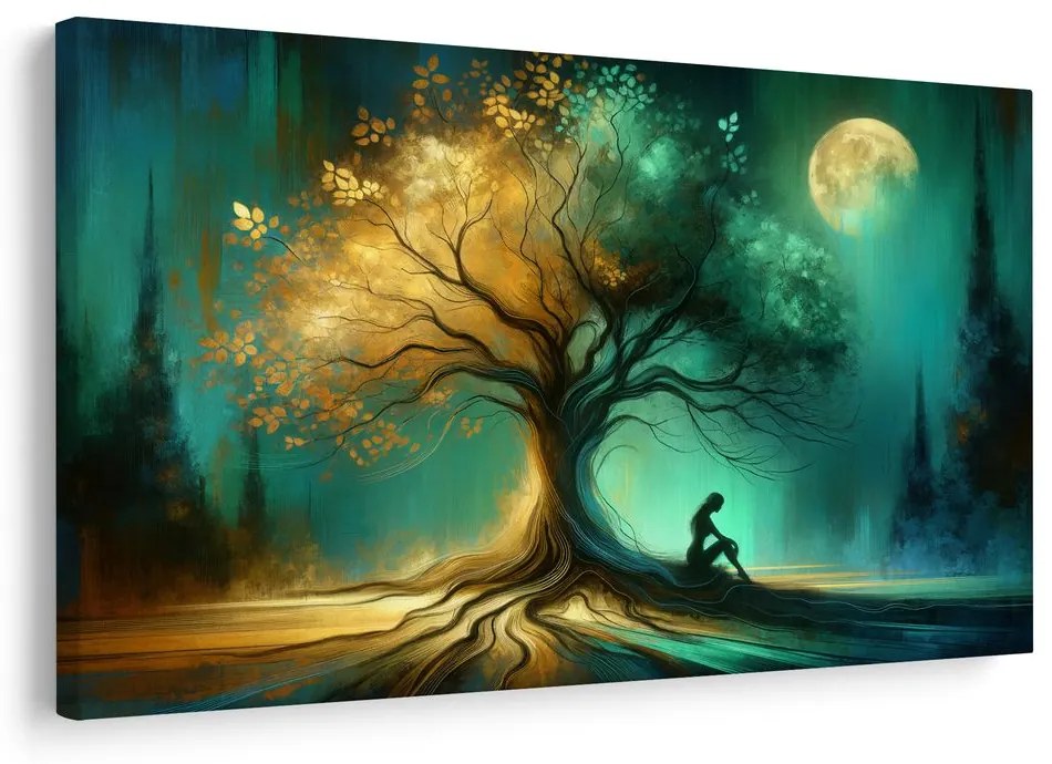 Obraz osamelá silueta pri strome života