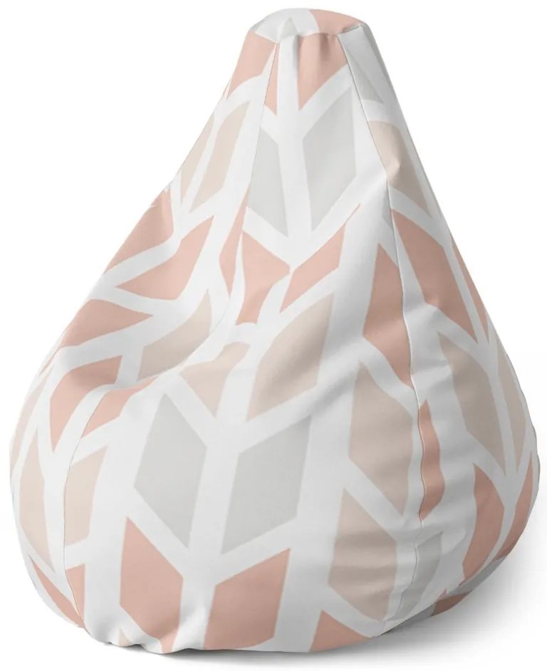 Sedací vak Pear svetlé kosodĺžniky - detský, béžová