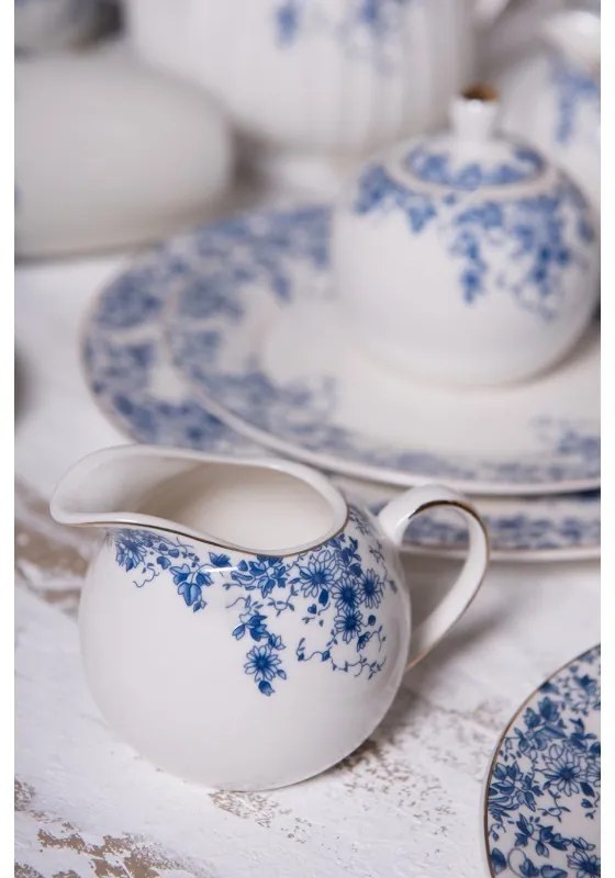 Porcelánová cukornička a mliekovka s modrými kvety Blue Flowers - 11*9*8 / Ø 9*9 cm