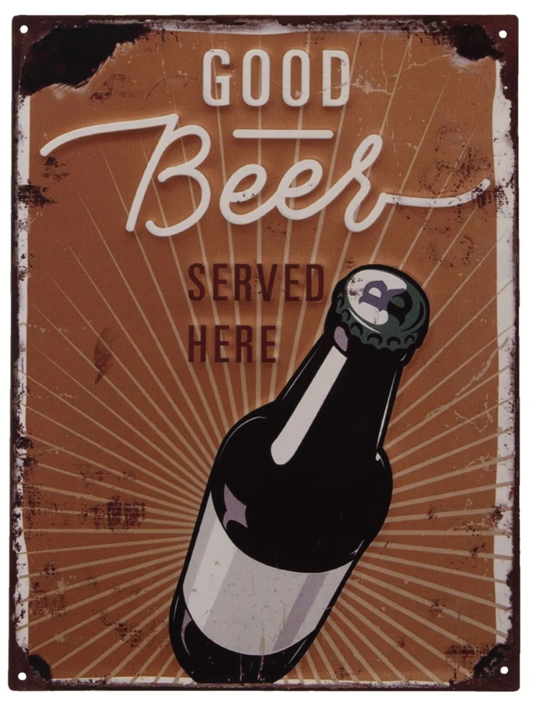 Nástenná kovová ceduľa Good beer - 33 * 25 cm