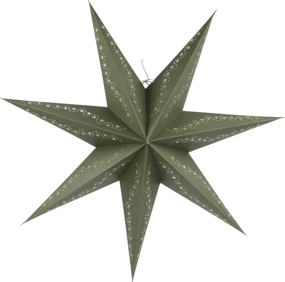 Olivová papierová hviezda Vintage Paper Star - 60 cm