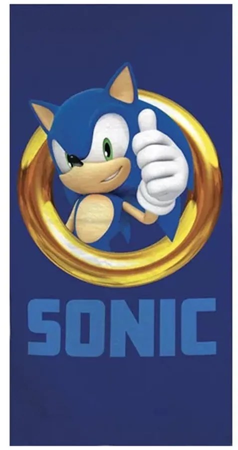Bavlnená plážová osuška Ježko Sonic - 100% bavlna - 70 x 140 cm