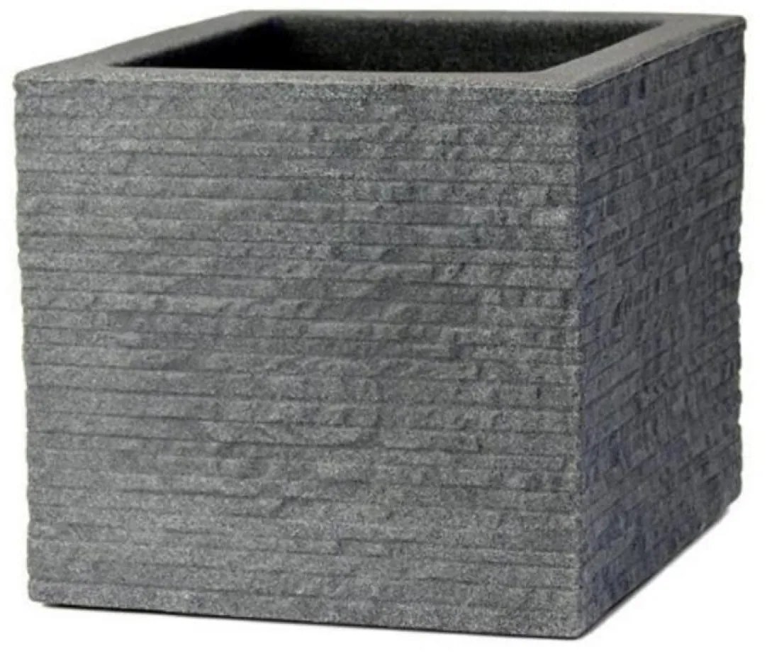 Kvetináč UH 400x400mm TEGULA sivý výška 340mm imit. kamena