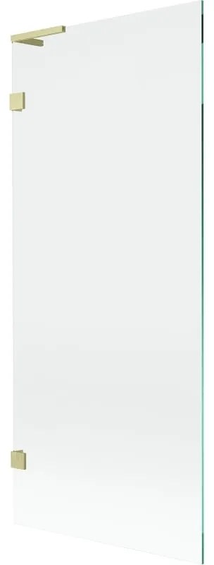 Mexen, Mexen Lunar L 1-krídlová vaňová zástena 80 x 150 cm, transparentná, brúsené zlato - 897L-080-000-55-00