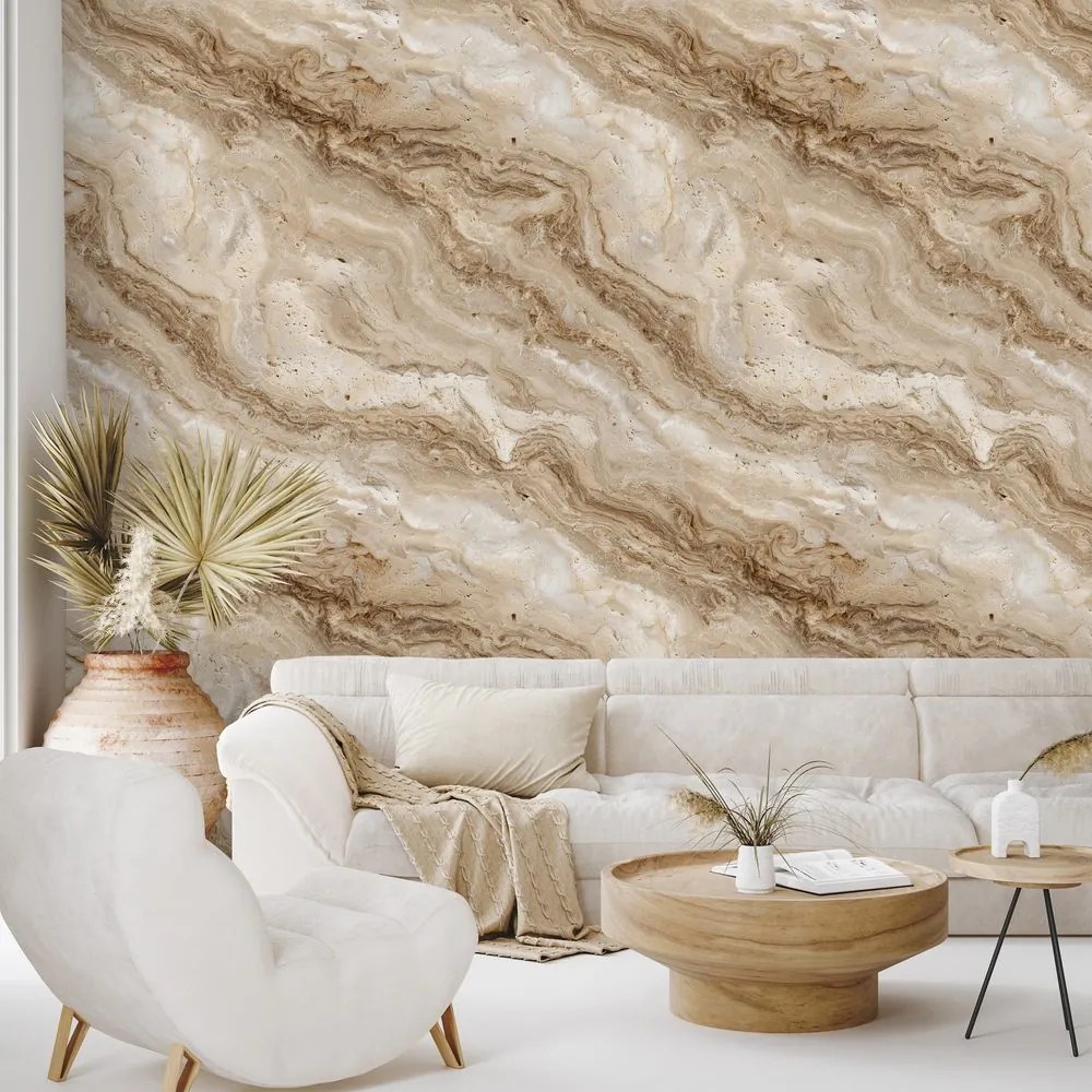 Samolepiaca tapeta prírodný béžový mramorový vzor