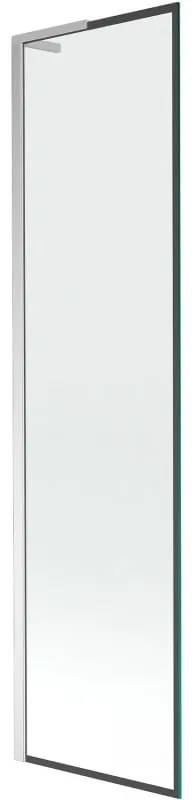 Mexen Next L, 1-krídlová vaňová zástena 50 x 150 cm, 6mm číre sklo-čierny vzor, chrómový profil, 895-050-000-03-70-01