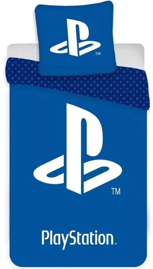 Bavlnené posteľné obliečky PlayStation - motív Logo - 100% bavlna - 70 x 90 cm + 140 x 200 cm