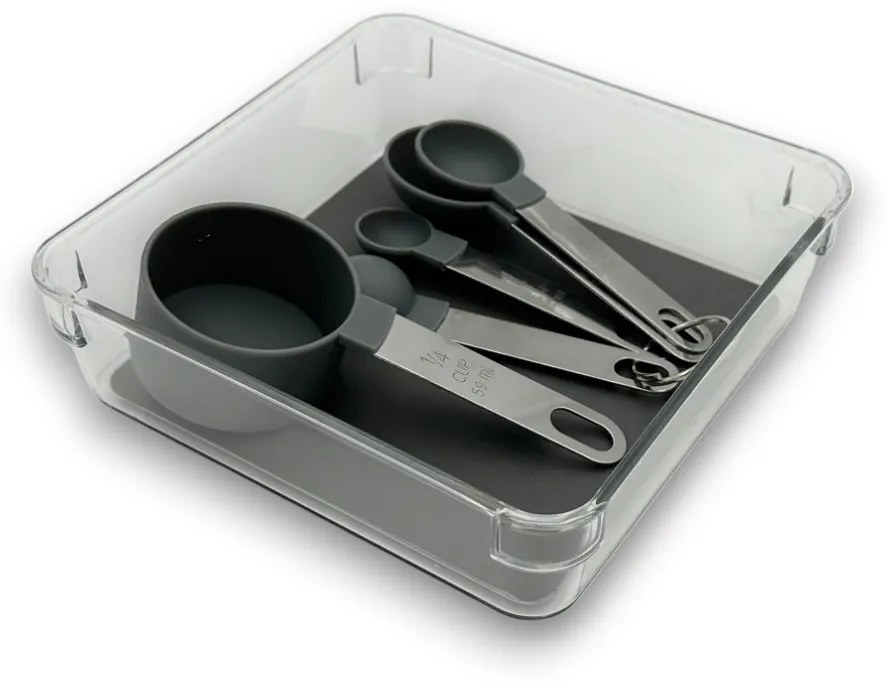 Organizér do zásuvky do kuchyne aj kúpeľne, príborník GREY 16 x 16 x 5 cm