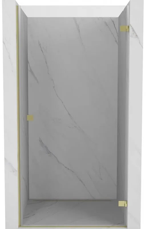 Mexen, Mexen Lunar-B Otočné pravé sprchové dvere 80 cm, transparentné, zlaté - 832-080-000-50-00-P