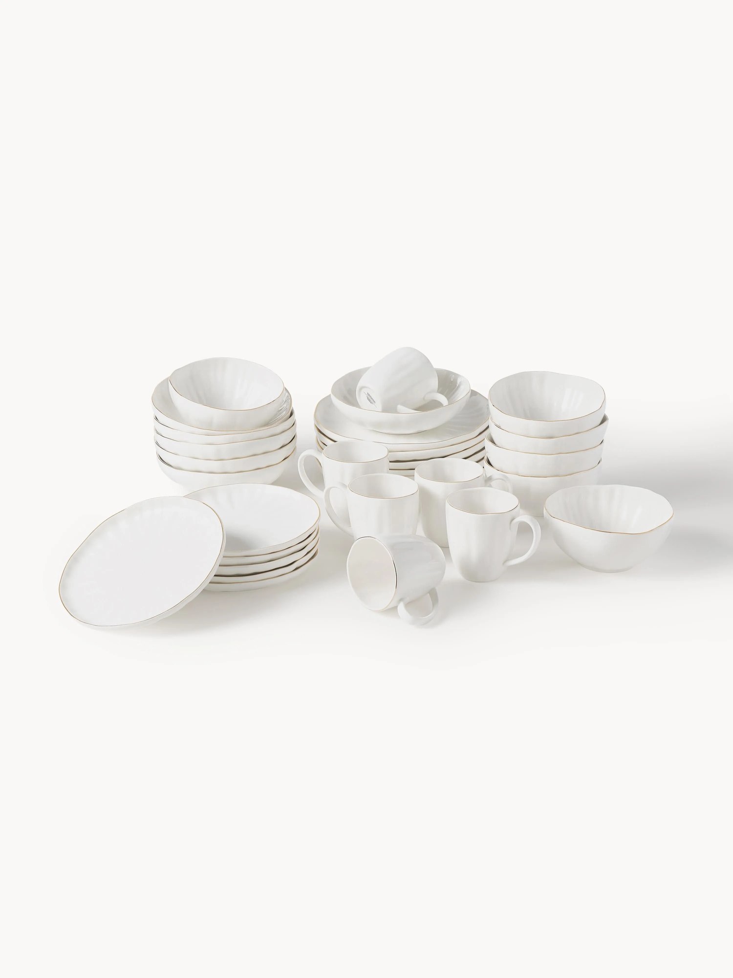 Porcelánová súprava riadu's reliéfom Sali, 6 osôb, 30 ks