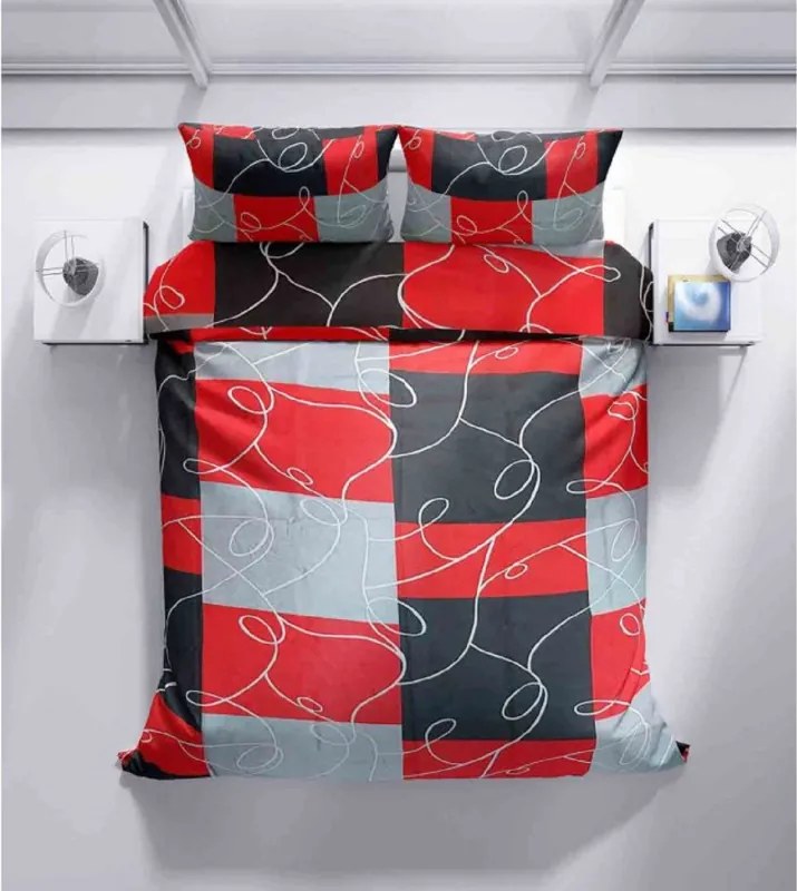 ECOMATRACE Bavlnené obliečky Červené štvorce