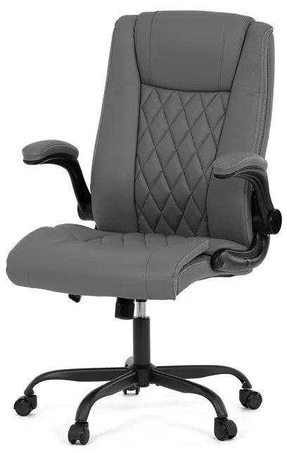 Autronic BONTEC Kancelárske kreslo, hojdací mechanizmus, čierna ekokoža, KA-Y344 BK Farba: Šedá