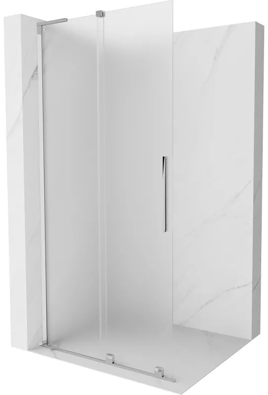 Mexen Velar L, posuvná sprchová zástena Walk-in 100 x 200 cm, 8mm sklo námraza, chrómová, 871-100-003-33-01