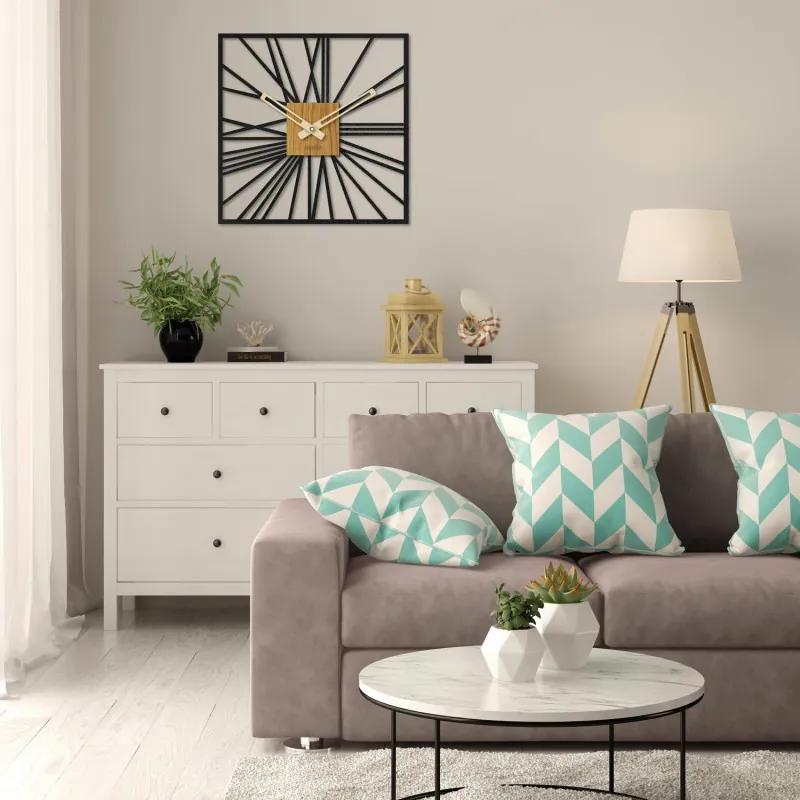 Drevené nástenné hodiny z HDF - Čierne, biele alebo dub | SENTOP HDFK038-dub