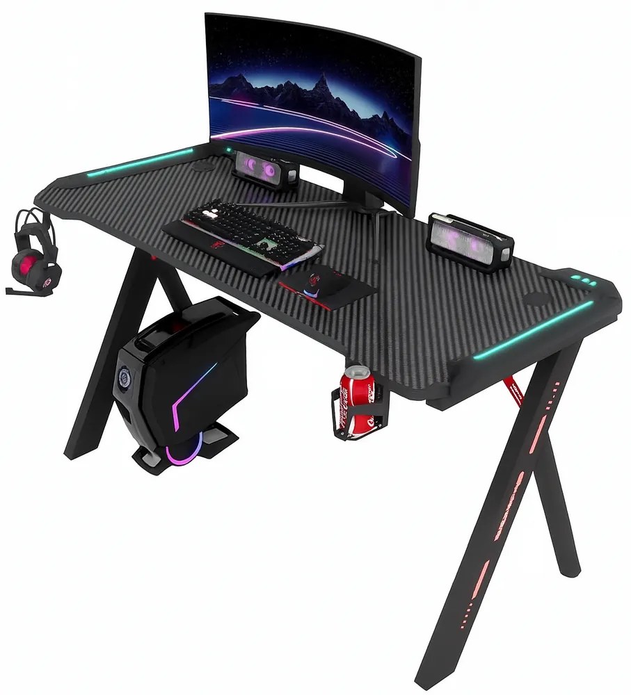 Herný stôl BG03 čierny 140 cm