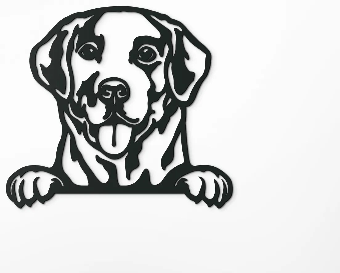 drevko Drevený obraz na stenu Labrador Rozmer obrazu: 39,5 x 44,5 cm, Farba dekorácie: Čierna