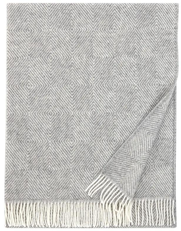 Vlnená deka Maria 130x180, sivo-biela